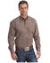 Image #1 - Stetson Men's Geo Print Long Sleeve Button-Down Western Shirt, Brown, hi-res