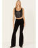 Image #1 - Idyllwind Women's Bordeaux Gypsy High Rise Stretch Studded Flare Jeans, Black, hi-res