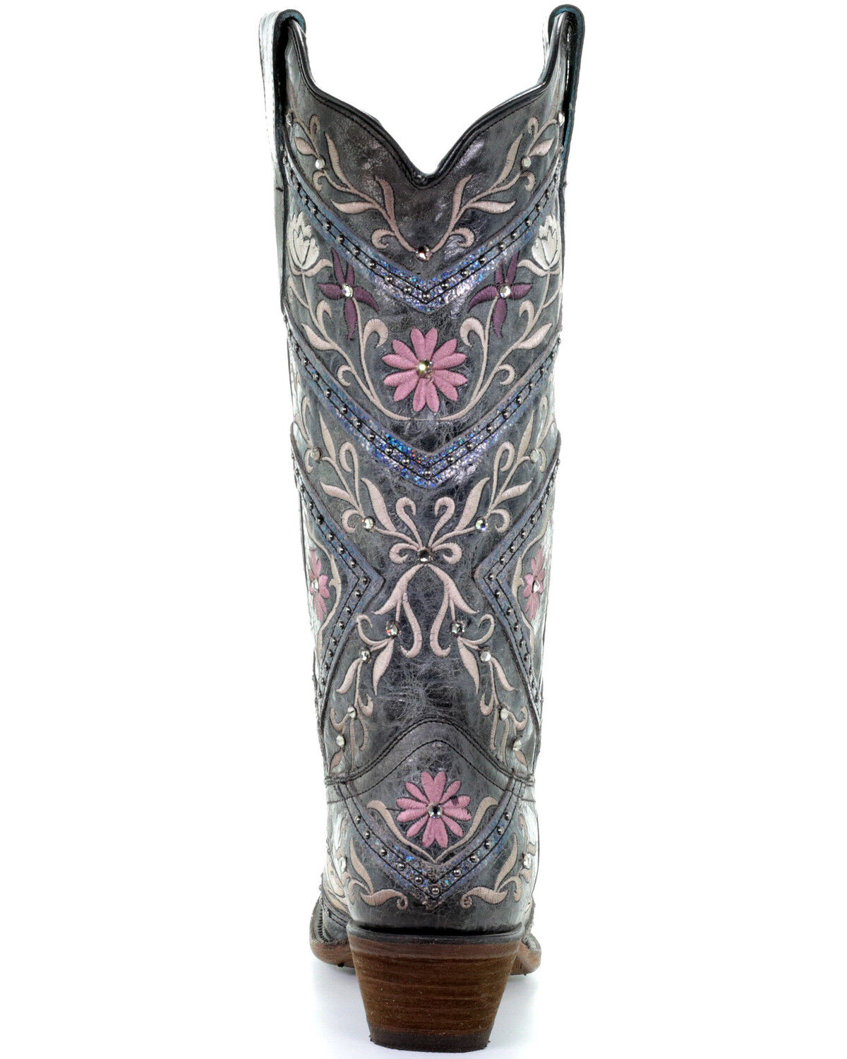 Image #4 - Corral Women's Floral Embroidery & Rhinestones Western Boots - Snip Toe, Black, hi-res