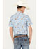 Image #4 - Ariat Boys' Maurico Print Classic Fit Short Sleeve Button Down Western Shirt, Light Blue, hi-res