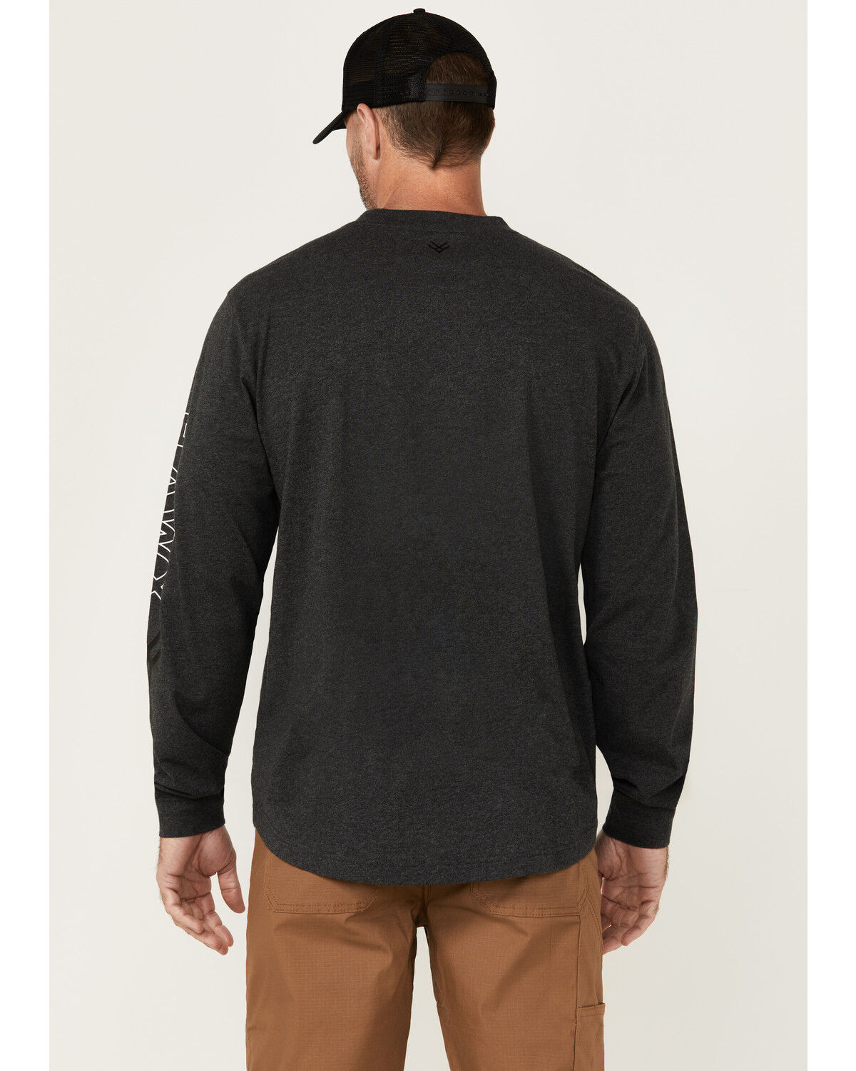 Image #4 - Hawx Men's Logo Long Sleeve Graphic Work T-Shirt, Charcoal, hi-res