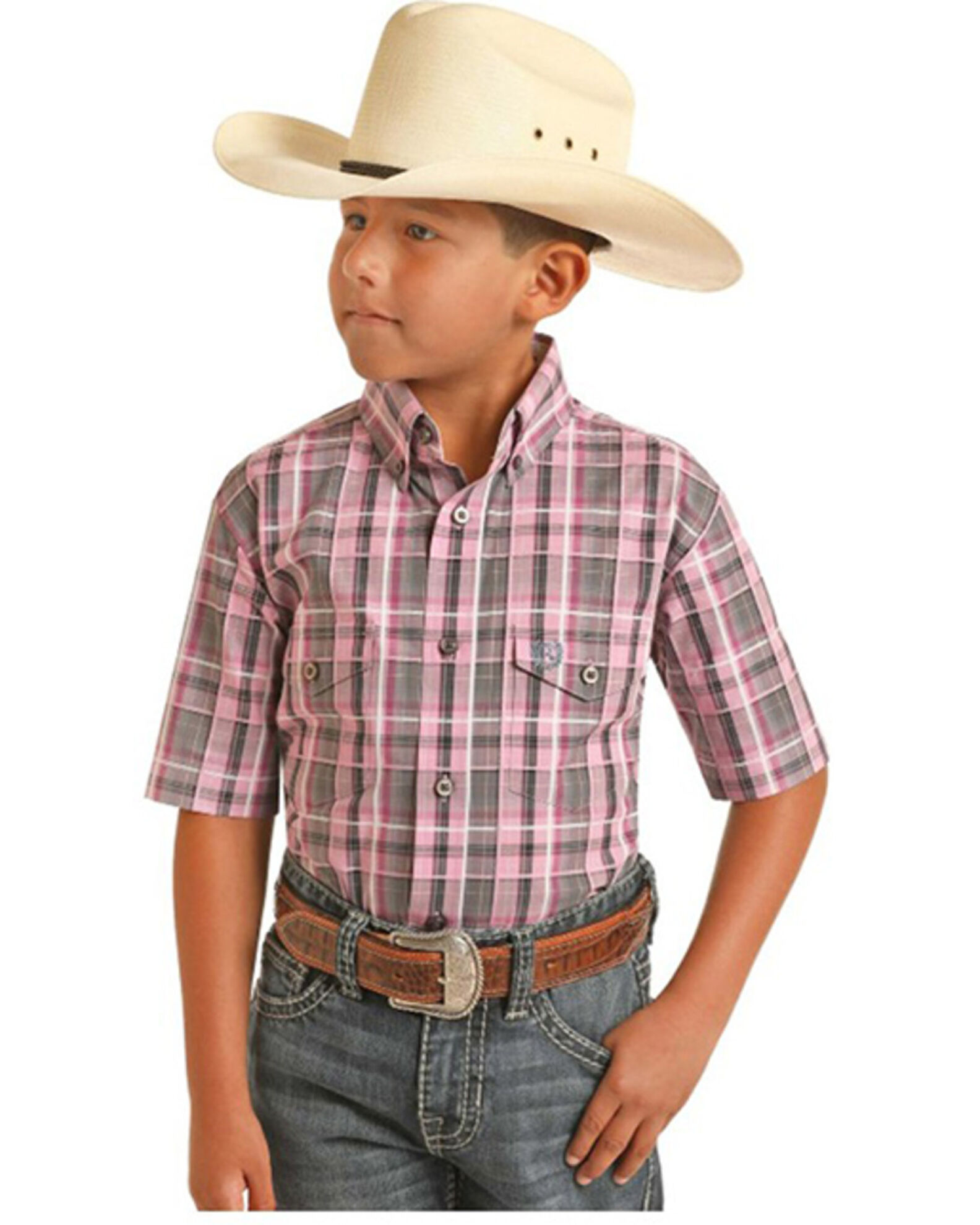Boys purple western shirt shop