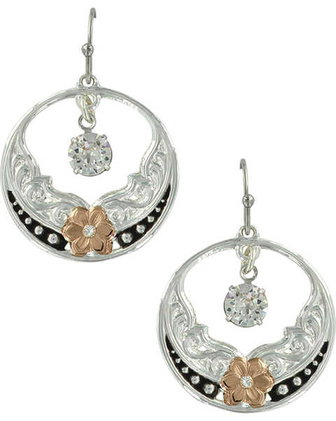 Image #1 - Montana Silversmiths Women's Evening Star's Wild Rose Earrings, No Color, hi-res
