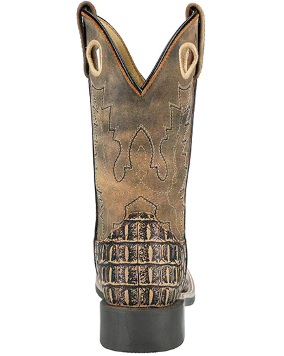 Image #5 - Smoky Mountain Boys' Gator Western Boots - Broad Square Toe, Black/brown, hi-res