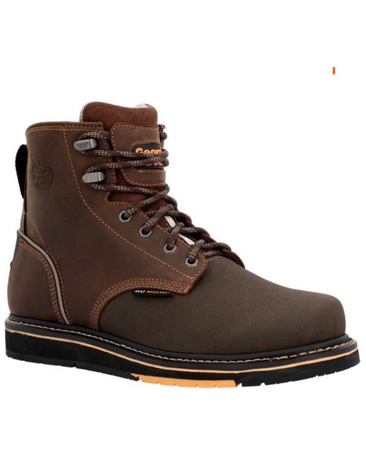 Georgia Boot Men's AMP LT Wedge 6" Lace-Up Work Boots - Composite Toe, Brown, hi-res