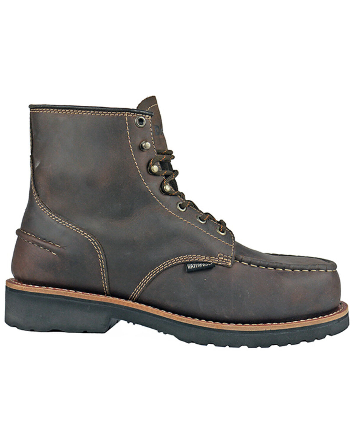 Image #2 - Hoss Men's DieHard Moc Waterproof Work Boots - Composite Toe, Dark Brown, hi-res