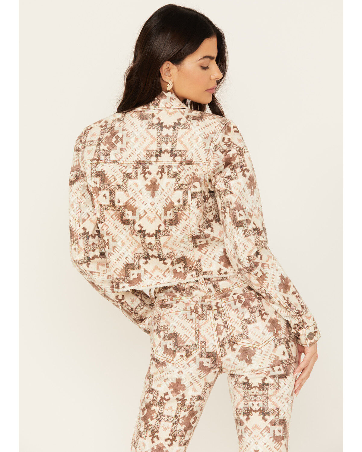Image #4 - Shyanne Women's Southwestern Printed Cropped Jacket, Grey, hi-res