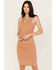 Image #2 - Miss Me Women's Ribbed Mini Dress, Cognac, hi-res