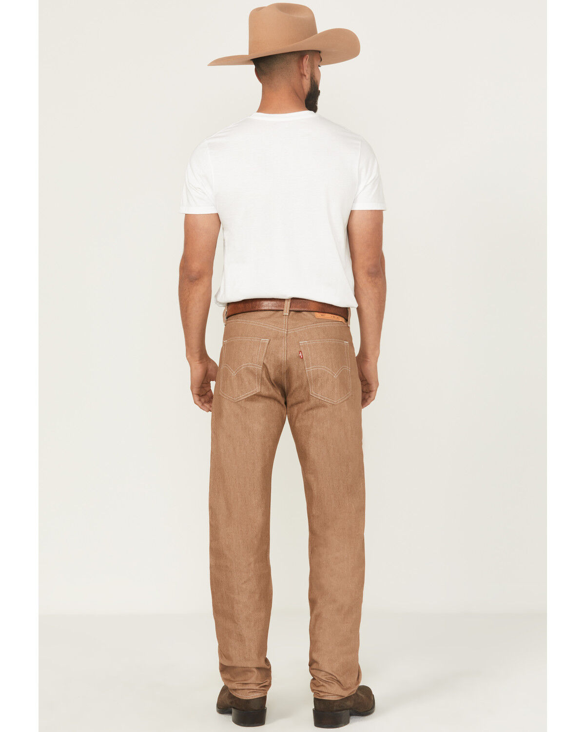 Image #3 - Levi's Men's 501® Original Shrink-To-Fit™ Straight Rigid Denim Jeans, Beige, hi-res