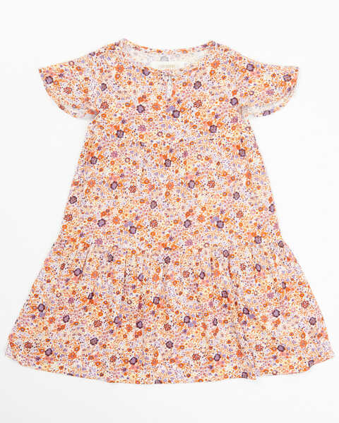 Image #1 - Shyanne Toddler Girls' Floral Print Ruffle Dress, Cream, hi-res