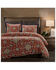HiEnd Accents Melinda Washed Linen 3-Piece Super King Comforter Set, Red, hi-res