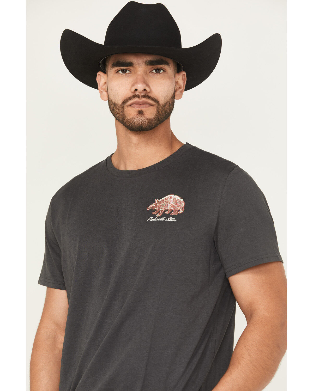 Image #3 - Panhandle Slim Men's Armadillo Short Sleeve Graphic T-Shirt, Charcoal, hi-res