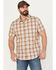 Image #1 - Brothers and Sons Men's Tulsa Plaid Print Short Sleeve Button-Down Western Shirt, Rust Copper, hi-res