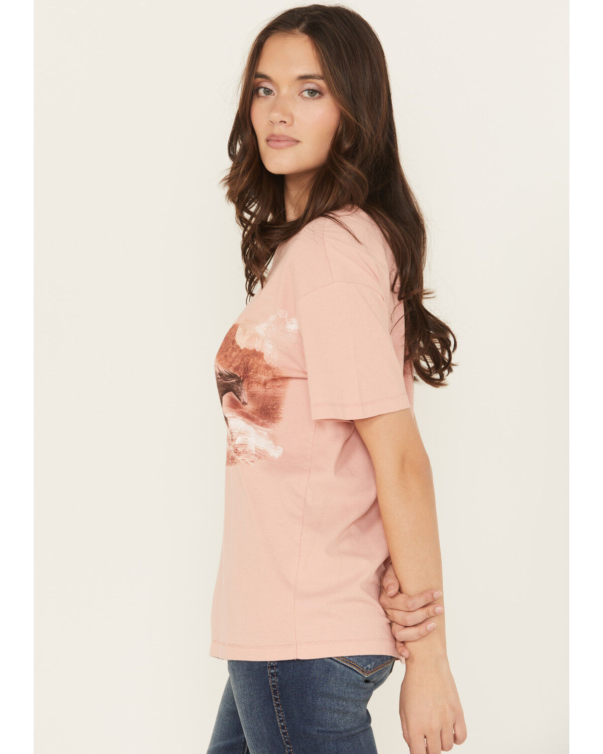 Image #2 - Shyanne Women's Running Horses Short Sleeve Graphic Tee, Light Pink, hi-res