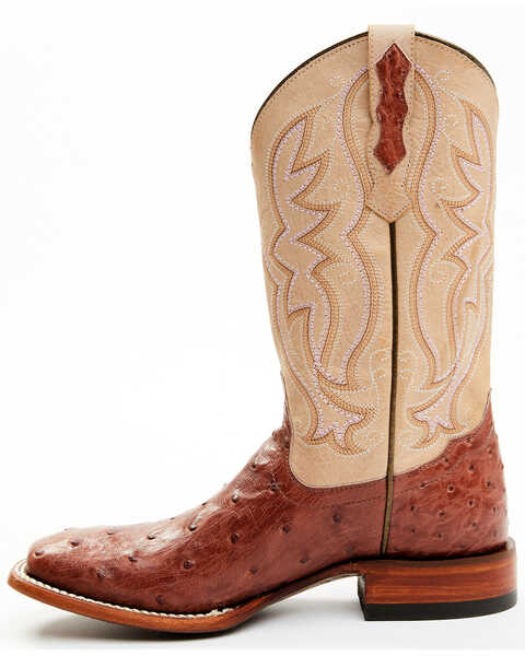 Image #3 - Shyanne Women's Olivia Exotic Ostrich Quill Western Boots - Broad Square Toe, Brown, hi-res