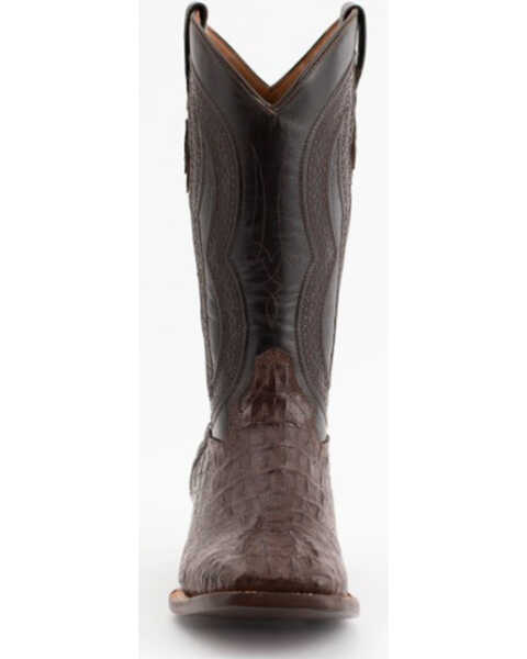 Ferrini Men's Exotic Caiman Western Boots - Broad Square Toe, Chocolate, hi-res