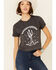 Ali Dee Women's Howdywood Graphic Short Sleeve Crop Tee , Charcoal, hi-res