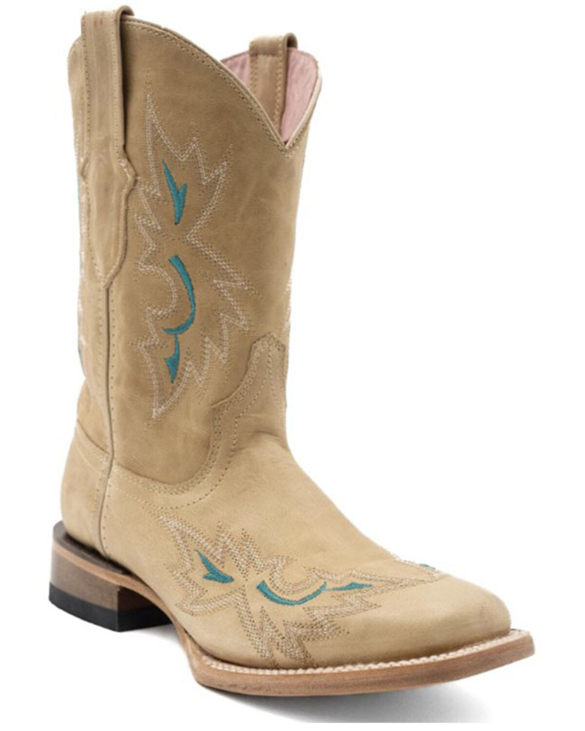 Image #1 - Ferrini Women's Betsy Short Western Boots - Broad Square Toe, Tan, hi-res
