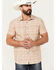 Image #1 - Pendleton Men's Deacon Print Short Sleeve Button-Down Western Shirt , Tan, hi-res