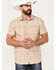 Image #1 - Pendleton Men's Deacon Print Short Sleeve Button-Down Western Shirt, Tan, hi-res