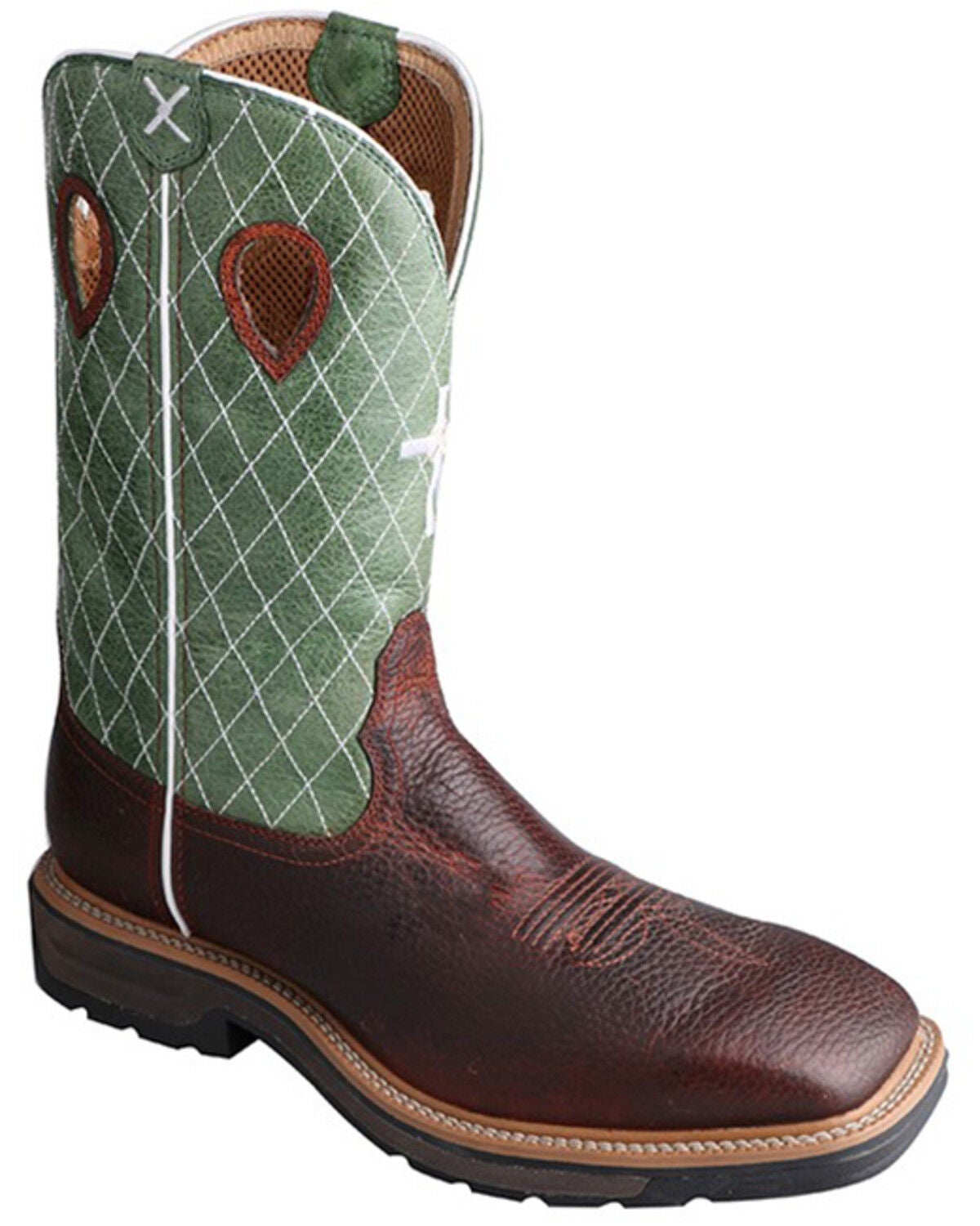 Twisted X Men's Lite Western Work Boots - Steel Toe - Extended Sizes, Multi, hi-res