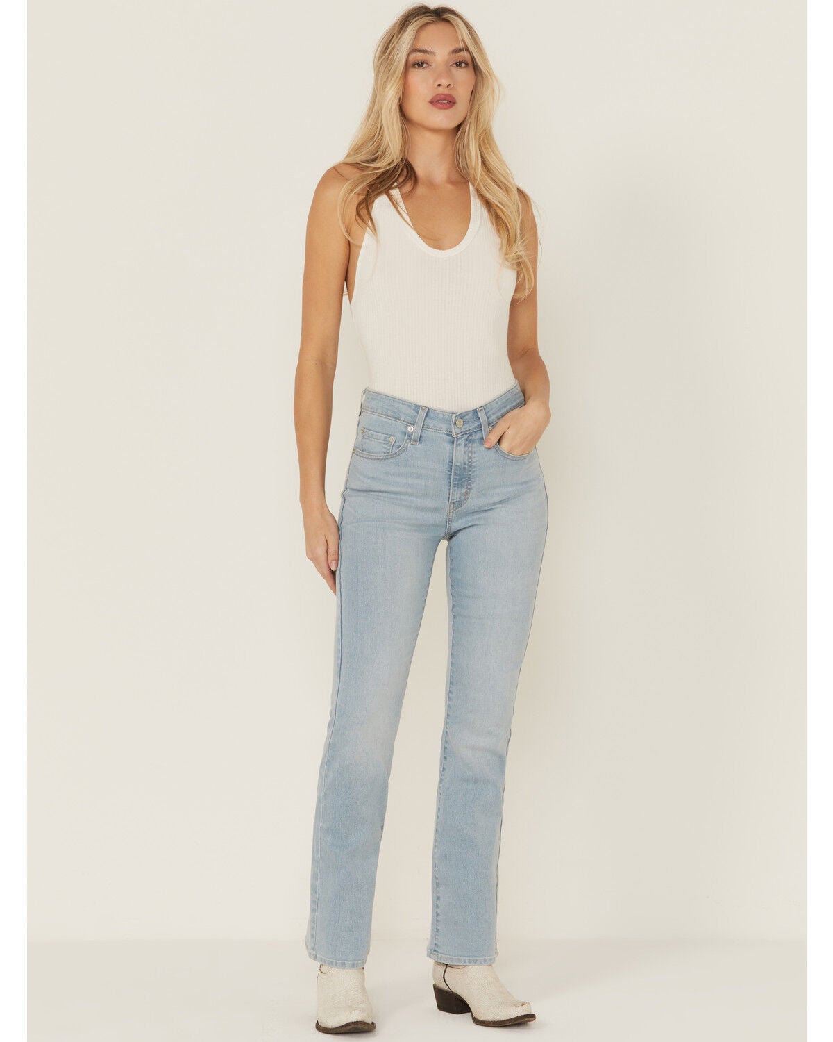 Levi's Women's 725 Eternal High Rise Light Wash Bootcut Stretch Denim Jeans, Light Wash, hi-res