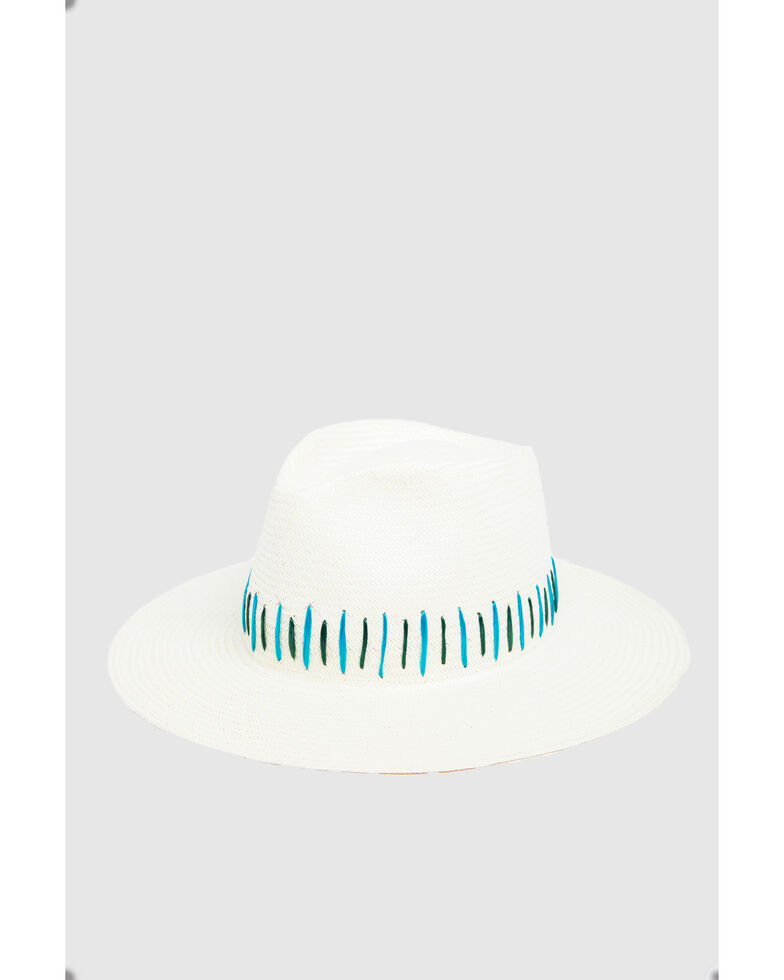 Nikki Beach Women's Ivory Raine Panama Fedora Straw Hat , Ivory, hi-res