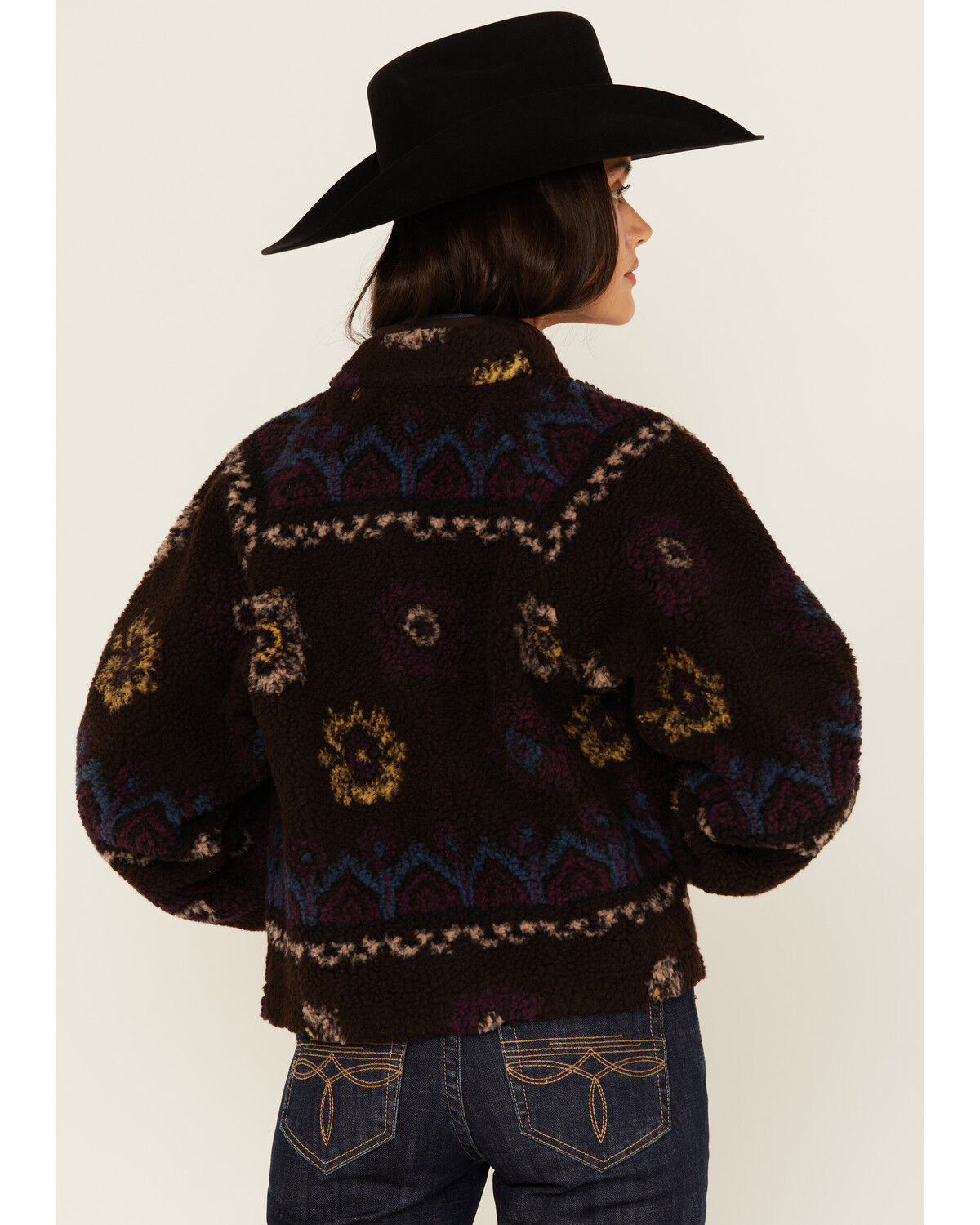Image #4 - Shyanne Women's Printed Sherpa Jacket, Chocolate, hi-res