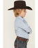 Image #3 - Wrangler Boys' Dotted Long Sleeve Button-Down Stretch Western Shirt, Blue, hi-res