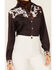 Ranch Dress'n Women's Cattle Drive Print Yoke Long Sleeve Snap Western Core Shirt , Brown, hi-res