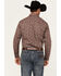 Image #4 - Justin Men's Boot Barn Exclusive Paisley Print Long Sleeve Button-Down Stretch Western Shirt, Purple, hi-res
