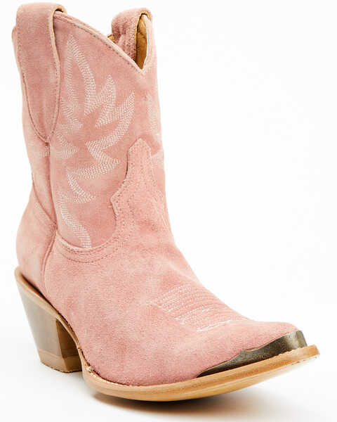Idyllwind Women's Wheels Suede Fashion Western Booties - Medium Toe , Pink, hi-res
