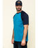 Hawx Men's Teal Midland Short Sleeve Baseball Work T-Shirt , Teal, hi-res