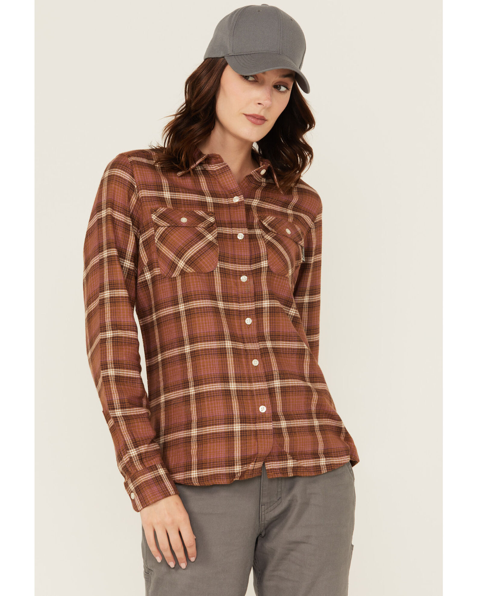 Wolverine Women s Autumn II Plaid Print Long Sleeve Button Down Flannel Shirt Country Outfitter