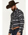 Image #2 - Rock & Roll Denim Men's Southwestern Print Ripstop Long Sleeve Snap Performance Western Shirt, Black, hi-res