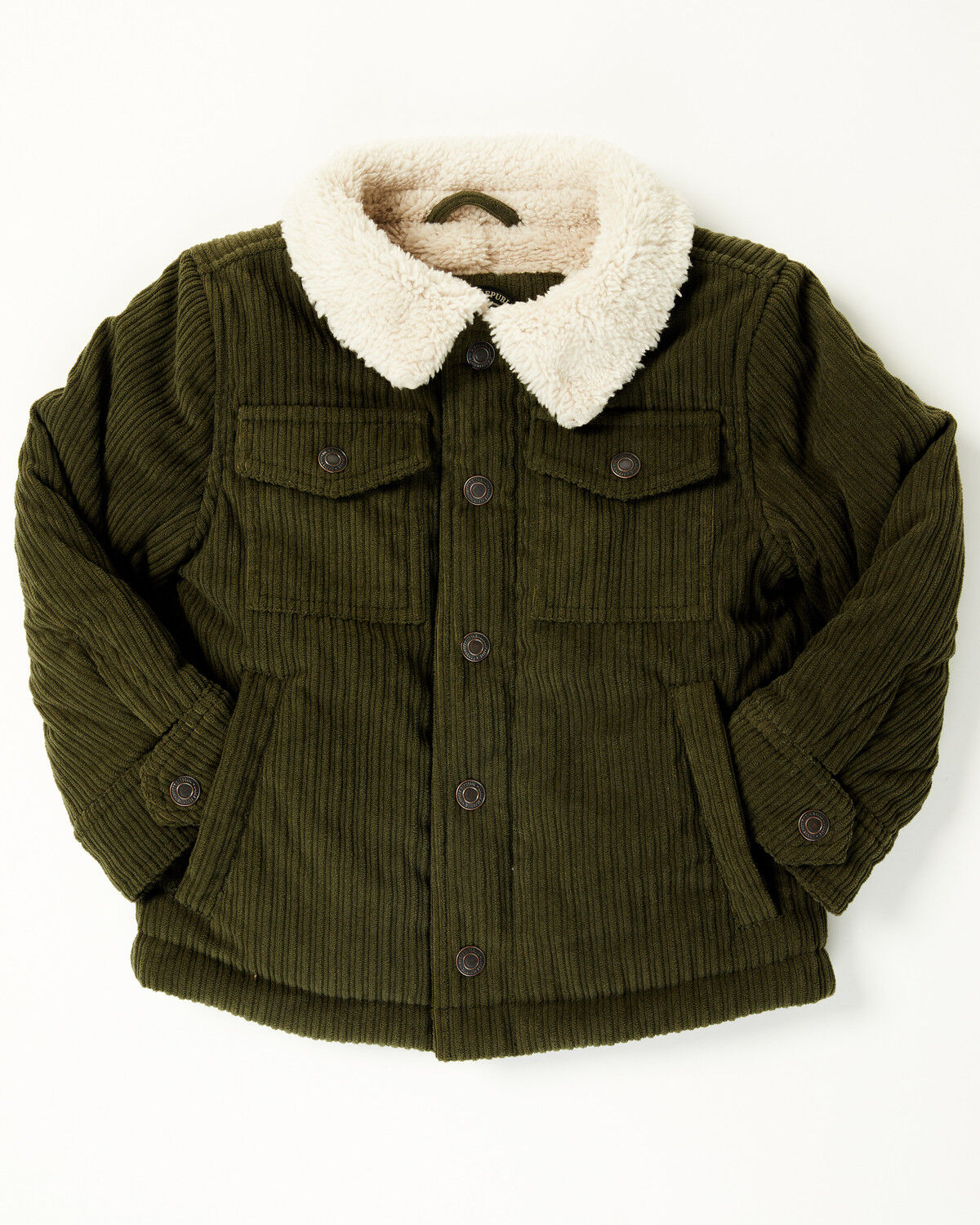 Image #1 - Urban Republic Toddler Boys' Sherpa Lined Corduroy Jacket, Black, hi-res