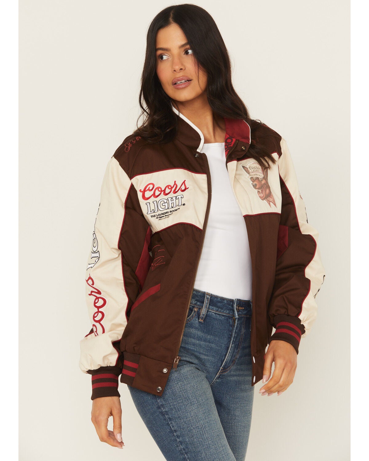 The Laundry Room Women's Coors Light Wolf Racing Jacket, Brown, hi-res