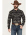 Image #1 - Rock & Roll Denim Men's Southwestern Print Long Sleeve Snap Stretch Western Shirt, Black, hi-res