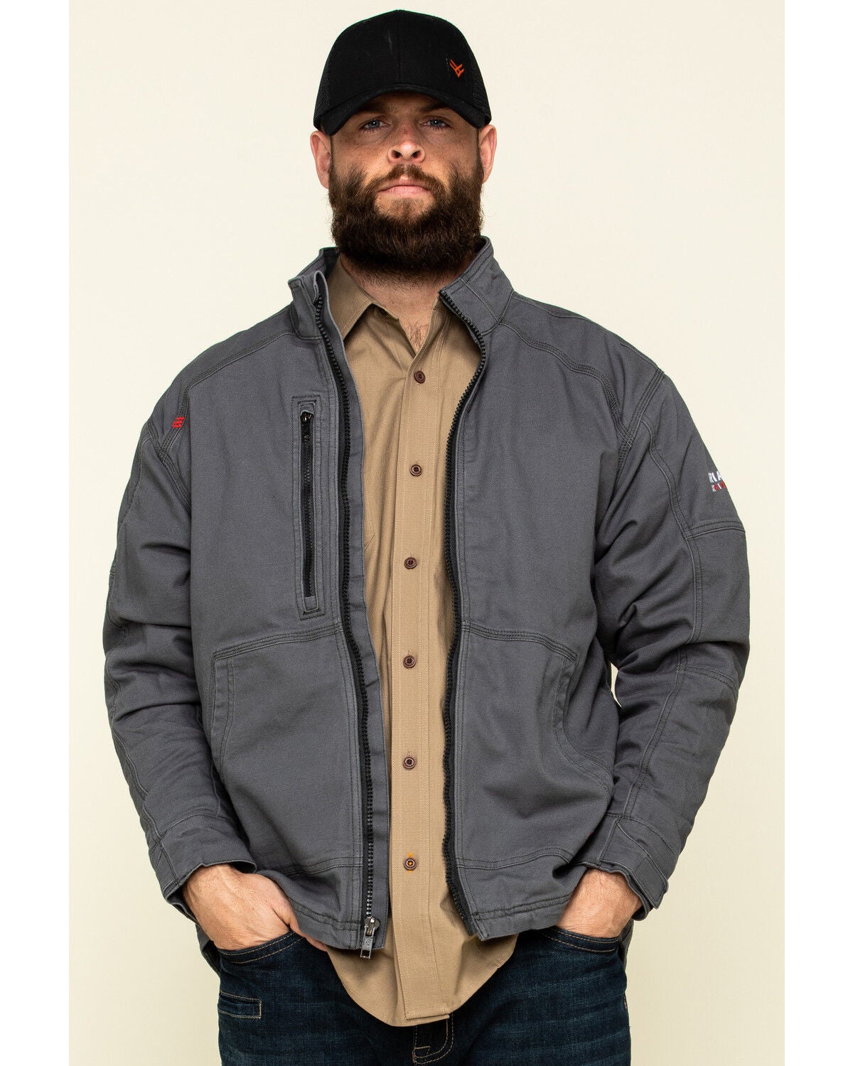 grey work jacket