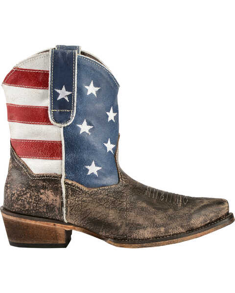 Image #5 - Roper Women's Americana Patriotic Boots - Snip Toe, Brown, hi-res