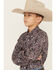 Image #2 - Cinch Boys' Paisley Print Long Sleeve Button-Down Western Shirt, Purple, hi-res