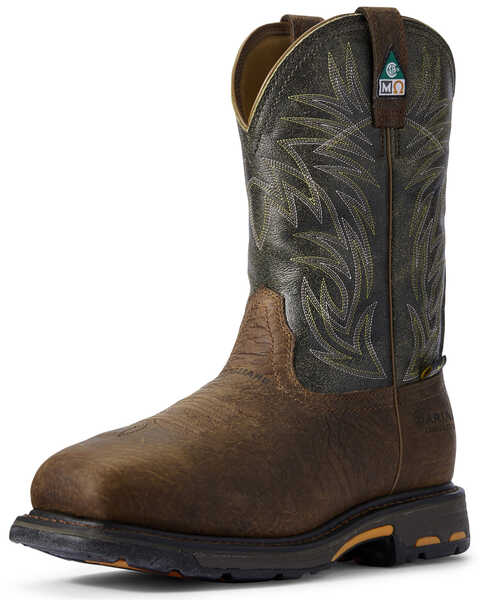 Ariat Men's WorkHog® Met Guard Work Boots - Composite Toe, Brown, hi-res