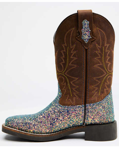 Image #4 - Shyanne Girls' Glitterama Western Boots - Broad Square Toe, Brown, hi-res