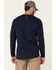Image #4 - Hawx Men's Navy Original Logo Crew Long Sleeve Work T-Shirt, , hi-res
