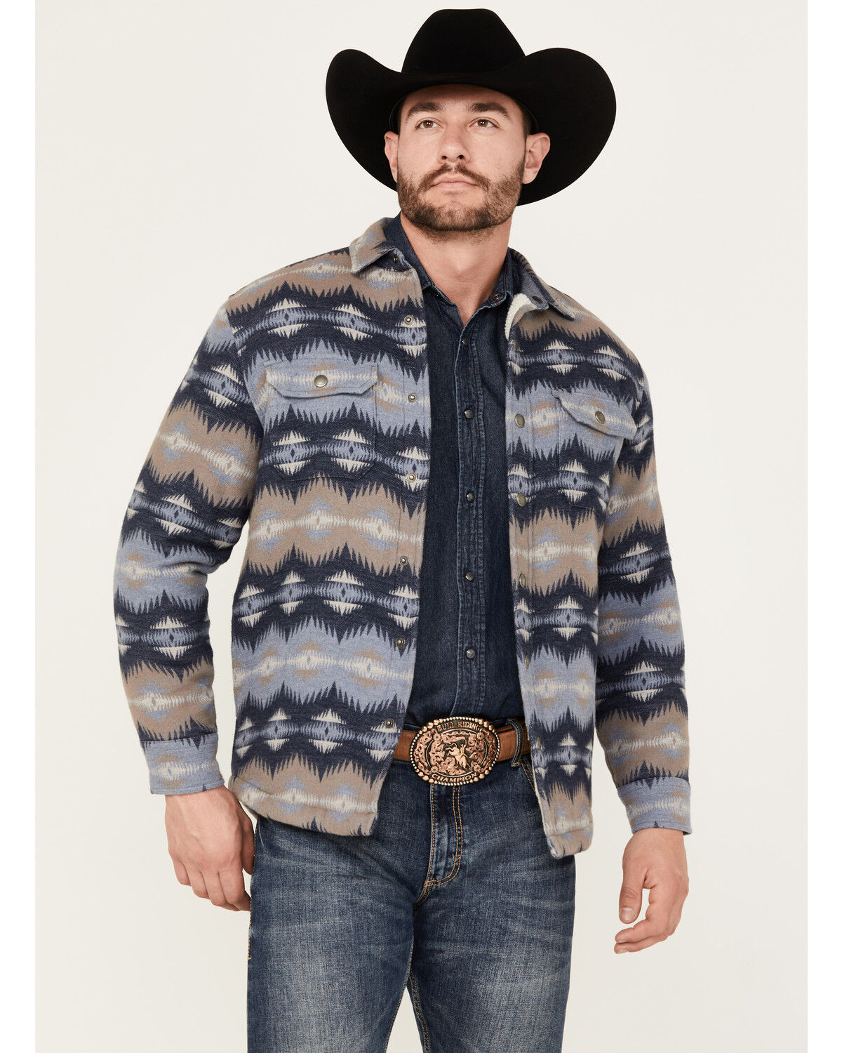 Pendleton Men's Jacksonville Ombre Plaid Print Snap Jacket