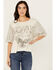 Image #1 - La La Land Women's Sequins Sleeve High Low Nashville Graphic Tee, , hi-res