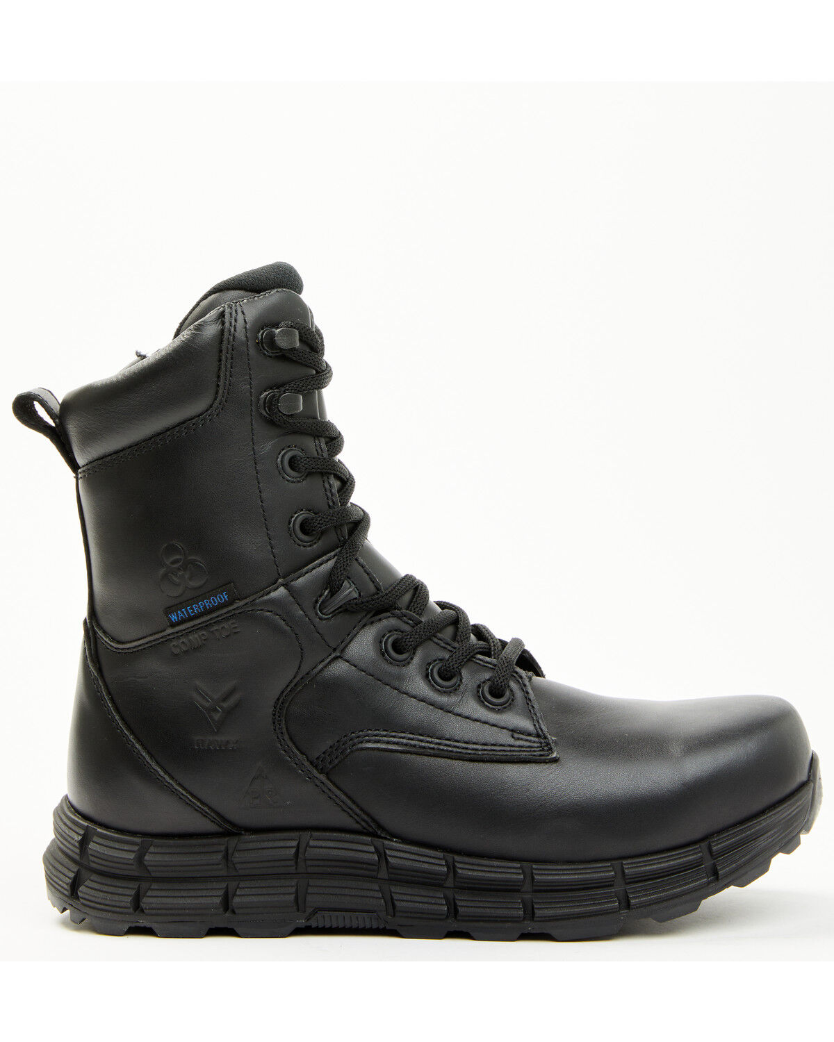 Image #2 - Hawx Men's 8" Waterproof Work Boots - Composite Toe, Black, hi-res