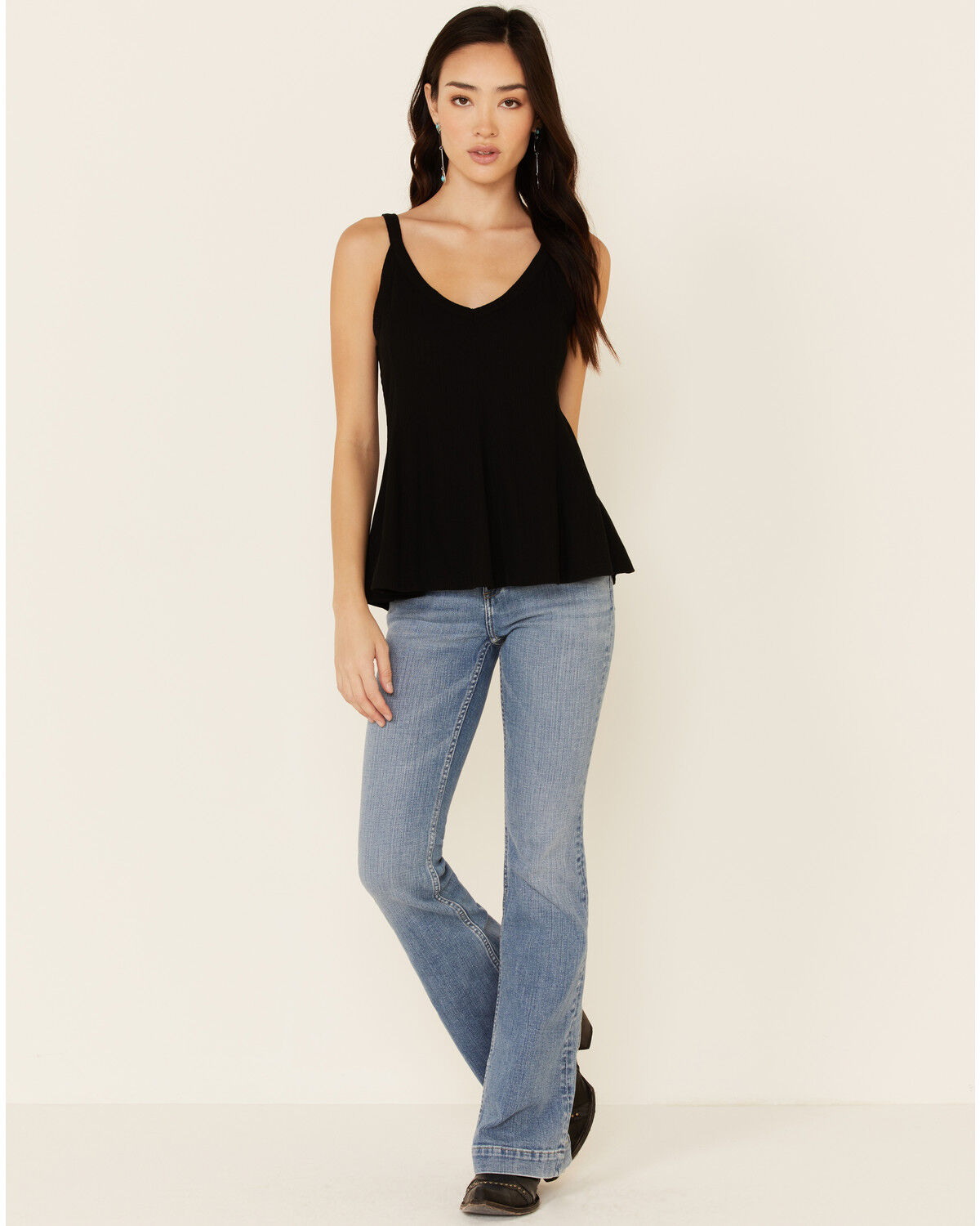 Image #2 - Idyllwind Women's Godet Rib Knit Tank Top, Black, hi-res