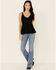 Idyllwind Women's Godet Rib Knit Tank Top , Black, hi-res