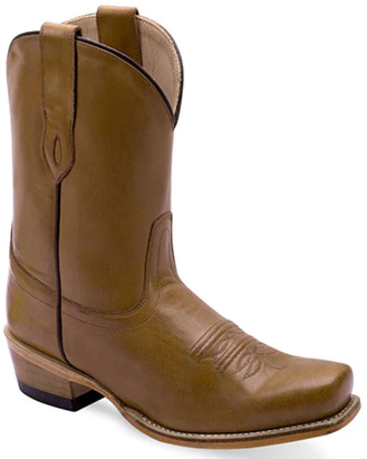 Old West Women's Short Western Boots - Square Toe, Tan, hi-res